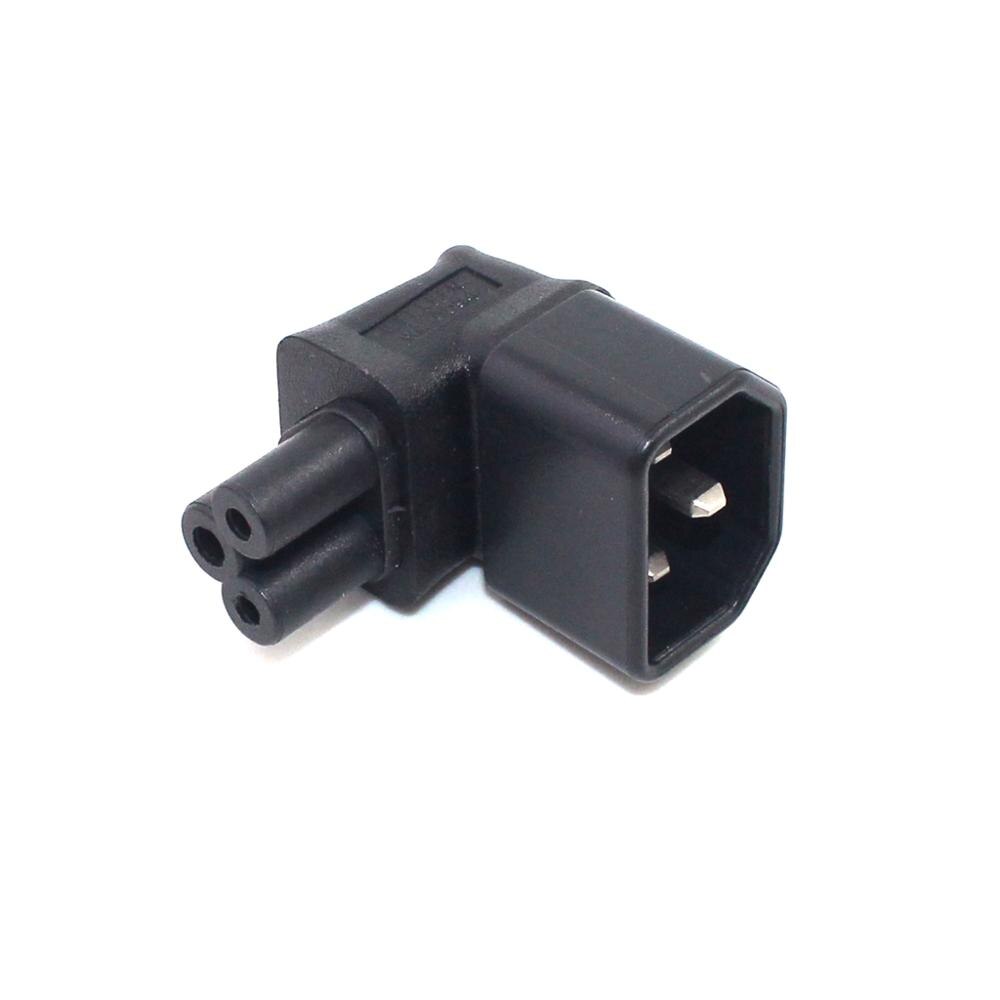 IEC 90 Degree Adapter 3 Poles IEC Male C14 to IEC Female C5 / C7 Up Angled Extension Power Adapter