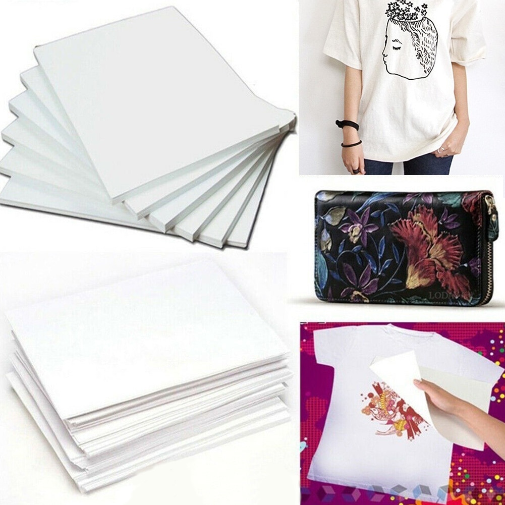 20 Pcs A4 Heat Transfer Paper Image Pyrograph T Shirt Light Fabric Cloth Painting Practical DIY Vivid Color