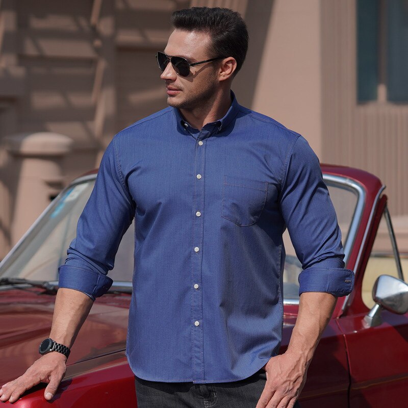 Chemise Extra-grande en Denim pour homme, tenue décontractée, très grande taille, 8xl, 9xl, 10xl, printemps