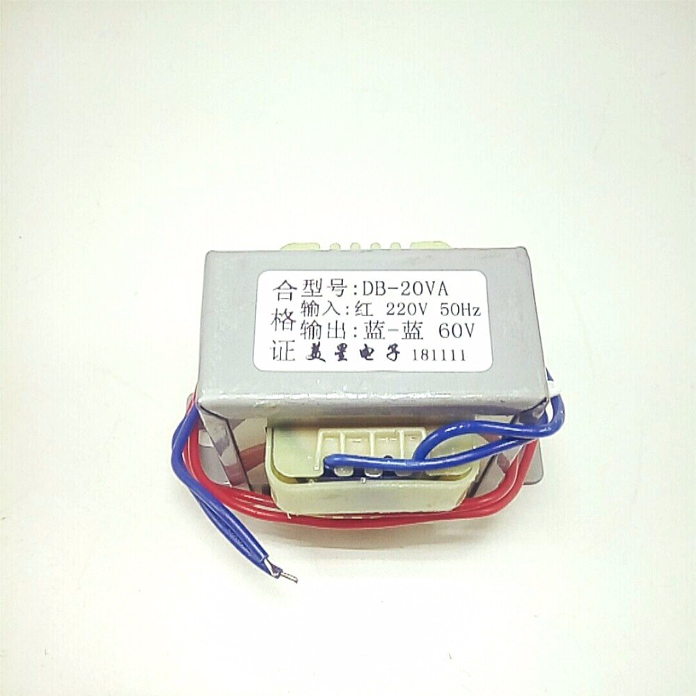 Transformador de frecuencia de potencia aislado, transformador de ca de 20W, 220V a 60V, 0.3A, ca 60v