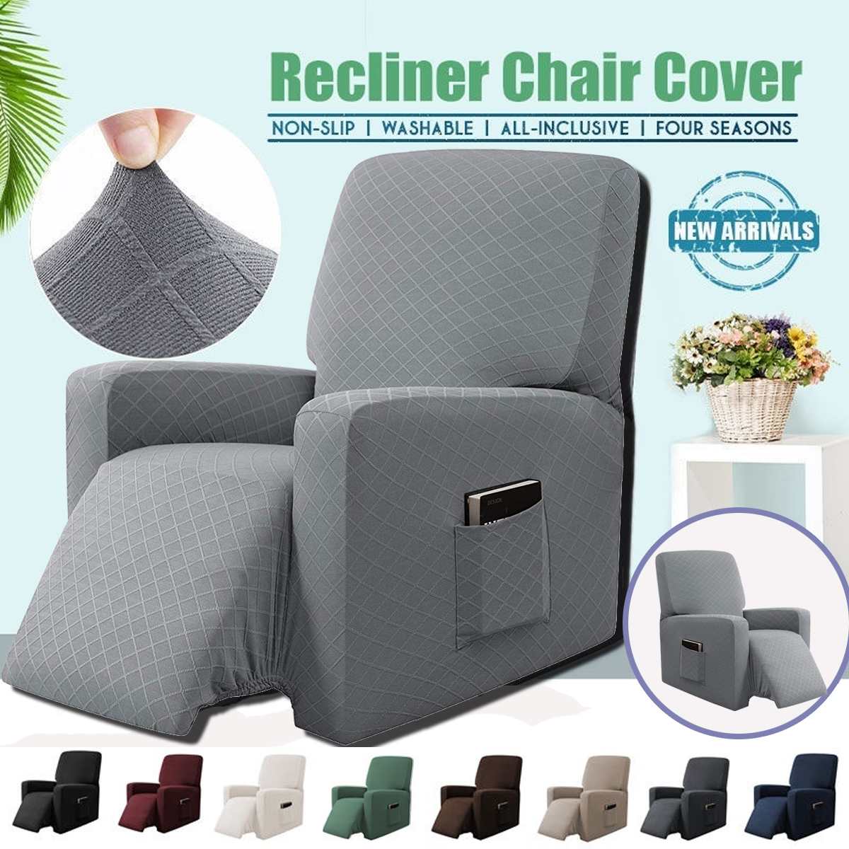 Vandtæt hvilestol stretch sofaovertræk alt inklusive skridsikker elastisk sofasofaovertræk til wingback stol sofa