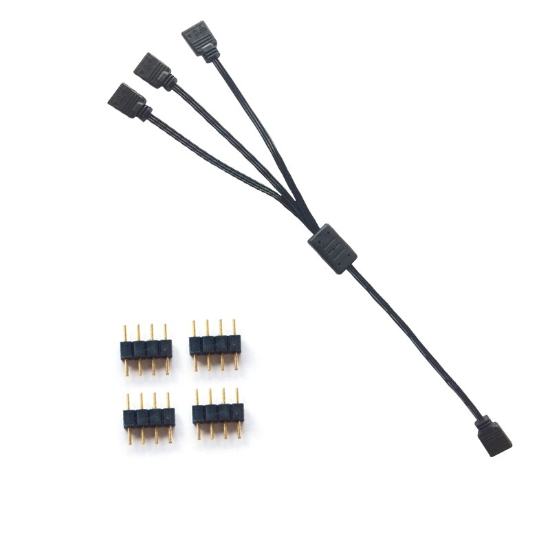 Pccooler 5V3 Pin 12V4 Pin RGB Fan licht Streifen Controller Enthält 1 Zu 3 Verlängerung Kabel CPU Kühlung Computer Fall fan Adapter