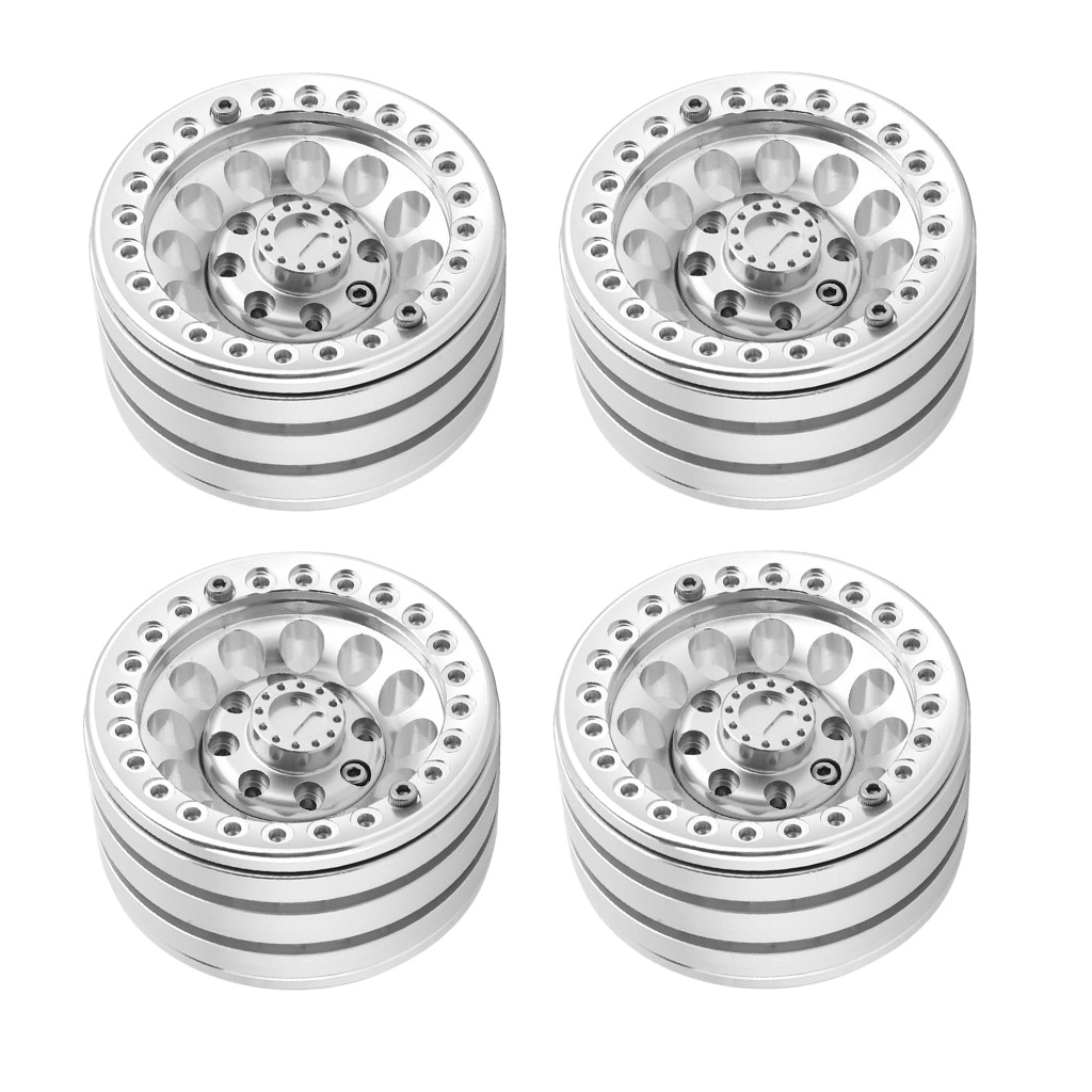 4 Set Aluminium 1.9 ''Beadlock Wielen Velgen Voor 1/10 Rc Rock Crawler Auto TRX4 D90 SCX10 90046 1/10 Rc auto