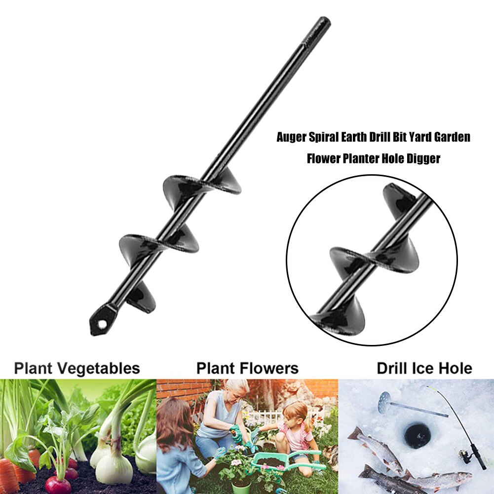 4X22Cm Tuin Vijzel Boor Tool Spiraal Gat Digger Ground Boor Aarde Boor Voor Zaad Planten Tuinieren hek Bloem Planter