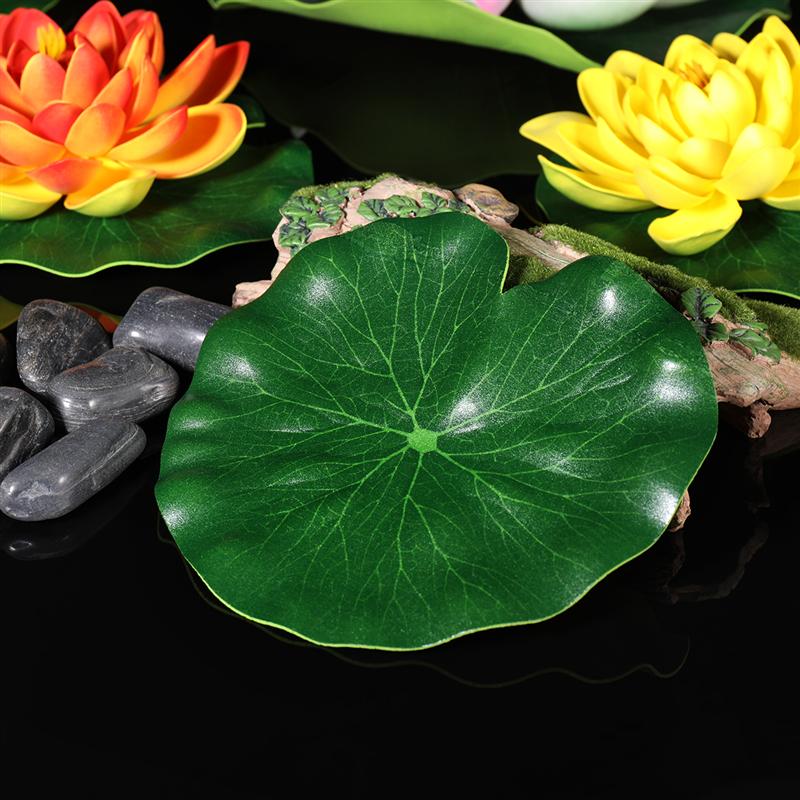 10Pcs Kunstmatige Lotus Leaf Drijvende Lotus Bladeren Zwembad Decoratie Water Decoratieve Aquarium Visvijver Landschap Lotus Bladeren