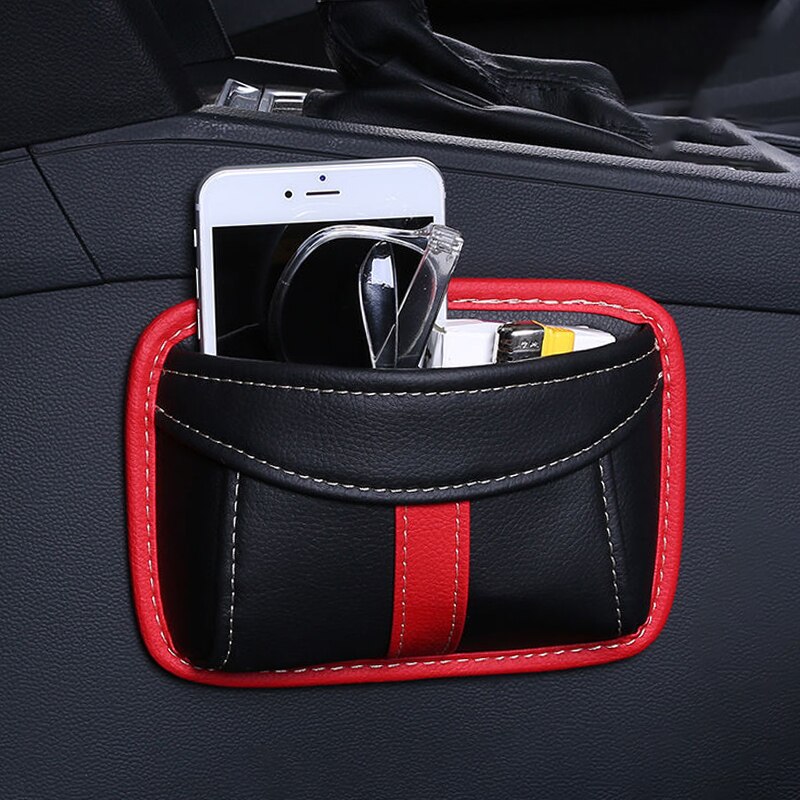 Car Organizer Storage Pocket No Track Paste at Auto Side Door /Seat Back/Dashboard Organizer for Small Car Gadgets Phone Cards