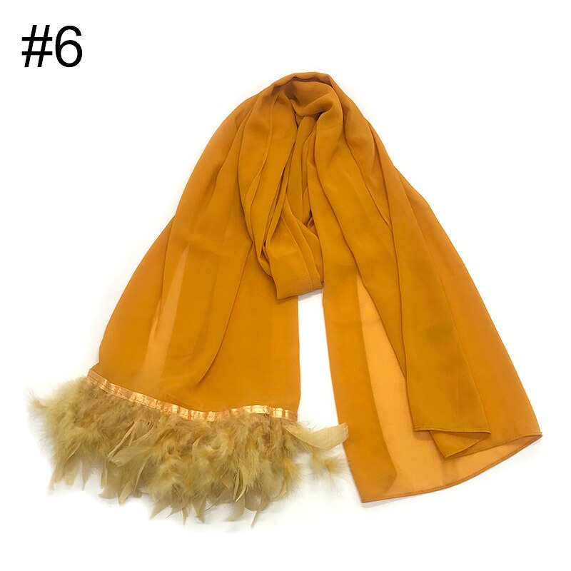 Écharpe plume en mousseline de soie, hijab, écharpe à bulle simple, écharpe populaire, châle musulman, turban, 190x70cm,: 6