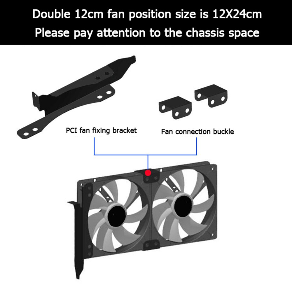 1 Set Ventilateur Support Slot PCI Double Ventilateur Support Support 90mm 120mm pour Carte Graphique De Bureau Support Ventilateur Connecteurs