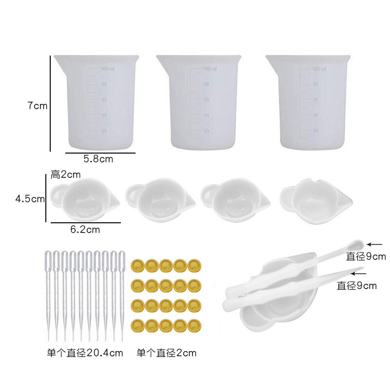 5 Style Silicone Jewelry Making Tools Set For Silicone Beaker Disposable Finger Covers Disposable Cups Dispenser: Default Title