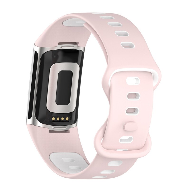Vervanging Band Voor Fitbit Lading 5 Band Siliconen Polsband Voor Fitbit Lading 5 Smart Horloge Lading 5 Band Polsband: xyst-pink white