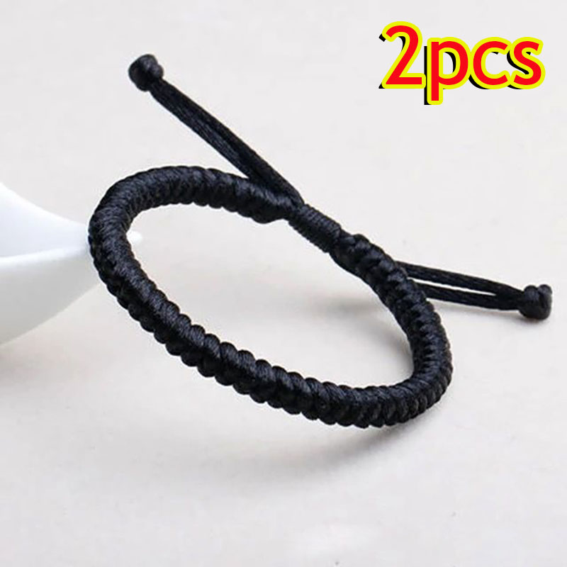 1-30 Uds. Pulseras hechas a mano de color rojo de la suerte para mujeres y hombres, pulseras con nudos de cuerda trenzada ajustable budista tibetano, pulseras de joyería,: Marrón rojizo