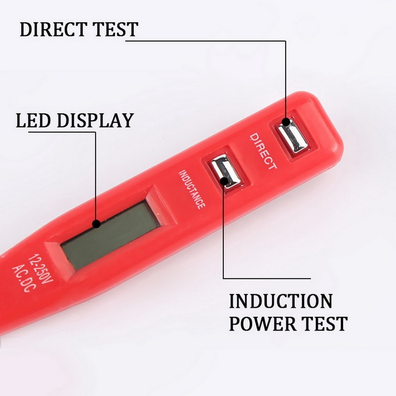 Kynä jännite-anturi-anturi lcd-näyttö sähkö-indikaattori digitaalinen ac /dc 12v-240v pistorasiaanturi tunnistin testauskynä
