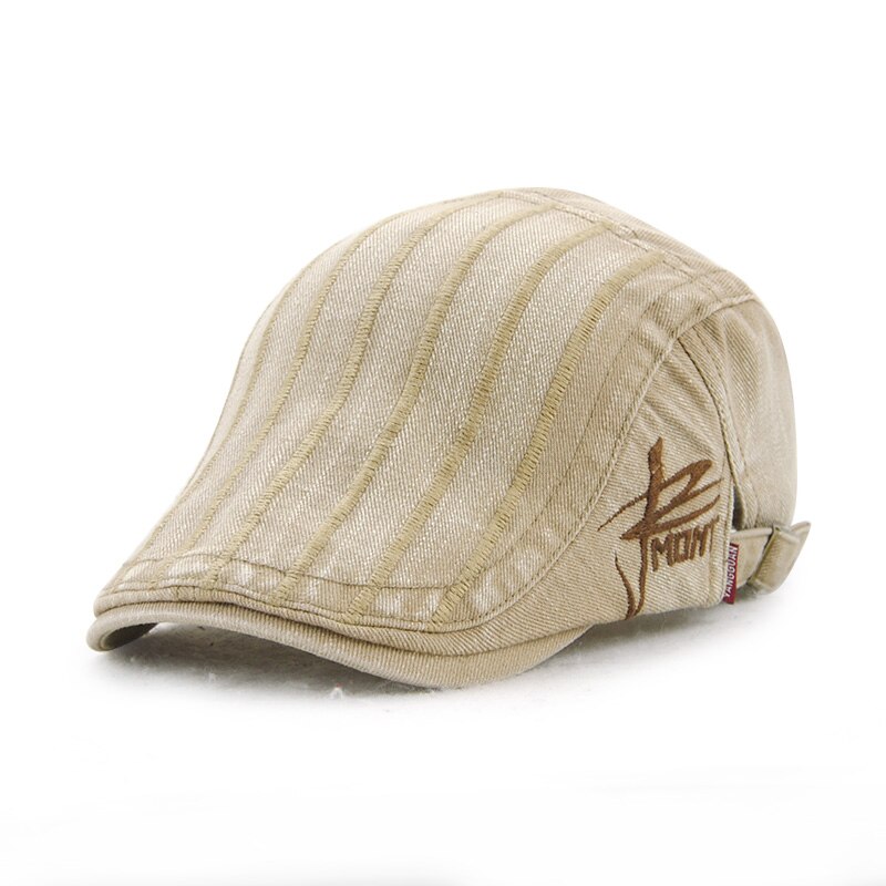 Weiblich männlich gestreiften französisch baskenmütze Hütte lässige Baskenmützen entenschnabel Hütte frauen männer schlicht zeitungsjunge knochen casquette flache erreichte Deckel gorras: Beige