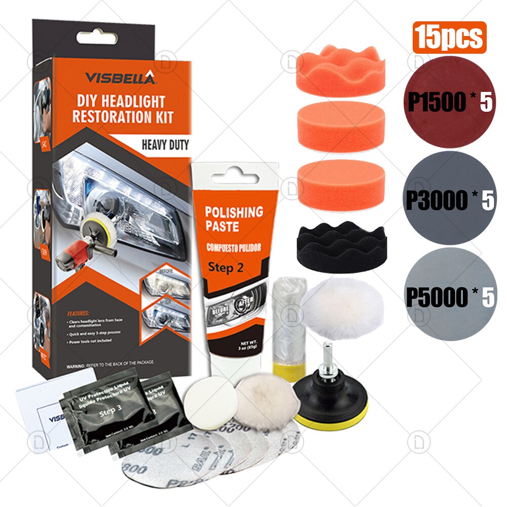 Auto Scheinwerfer Polierer Restaurator Polnischen Für Scheinwerfer Restaurierung Kit Washer Chemische Polieren Kit Wachs Für Auto Scheinwerfer: 5