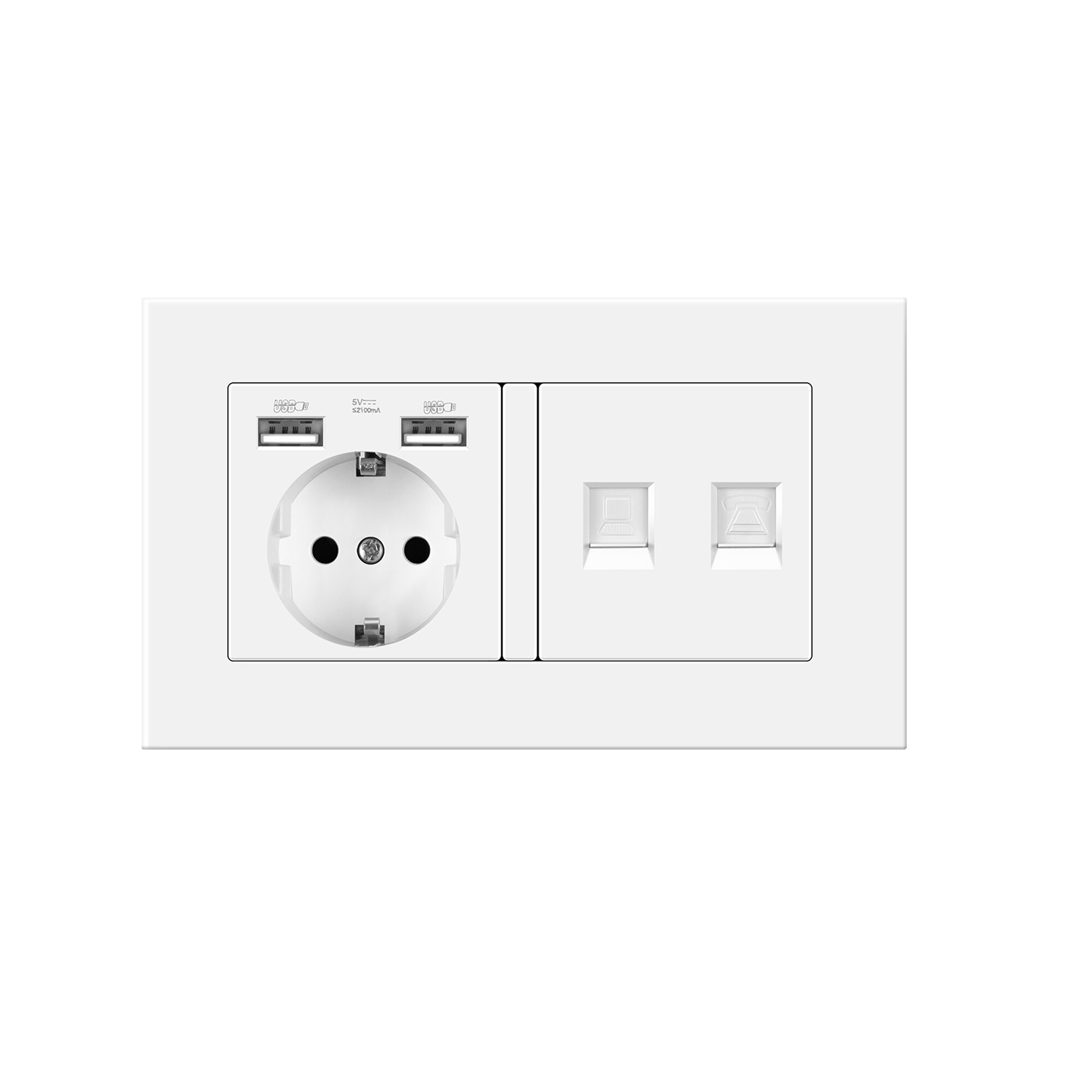 Germany Standard home Wall Power Socket With DIY socket RJ45 switch TV computer Retardant PC panel 146*86mm Electricity outlet: RJ45computer