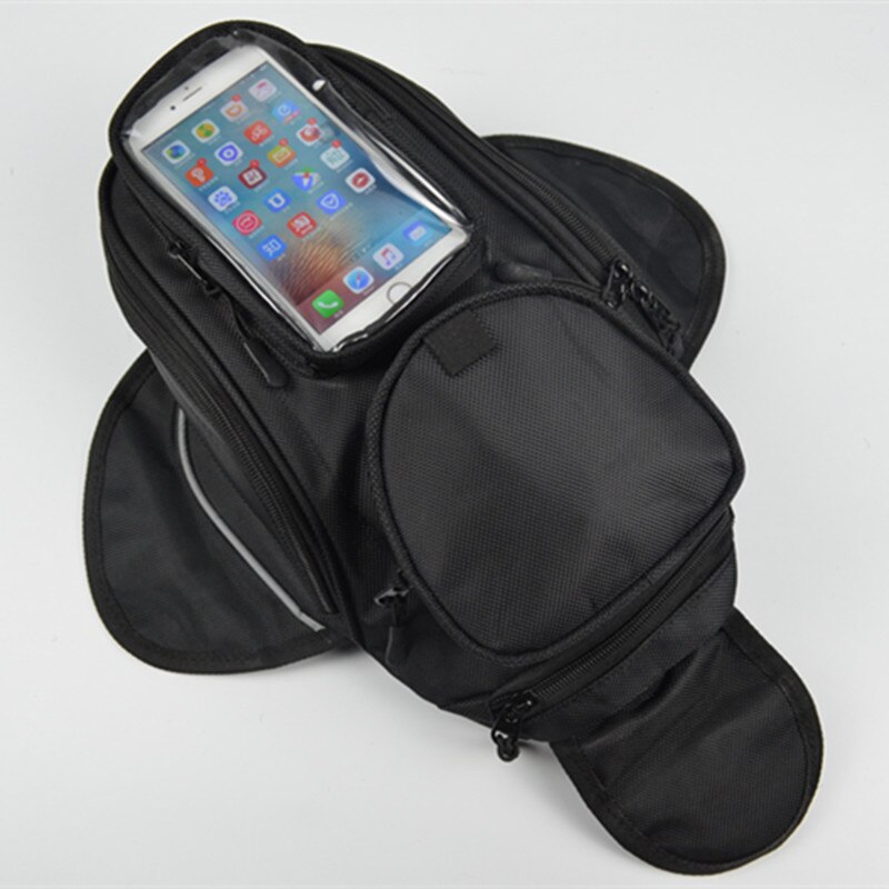 Rock Biker sac de Moto coffre de Moto | Sac de réservoir bagages magnétiques fixes, étui haut de randonnée avec housse de pluie: Gris