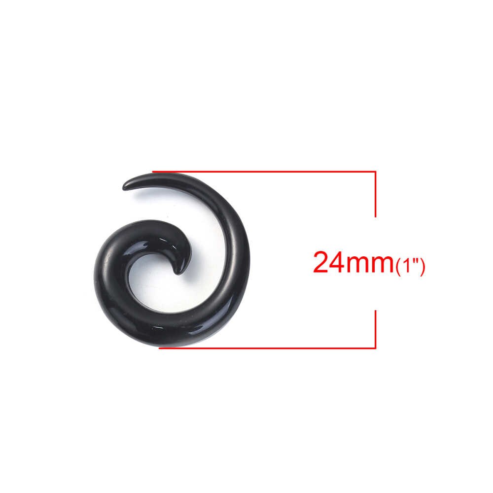 DoreenBeads Acrylic Spiral Taper Tunnel Ear Stretcher Plugs Expanders Men Body Jewelry Tragus Ear Plugs, 1 PC: 3mm