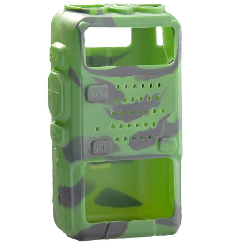 Besegad Zachte Siliconen Case Handheld Cover Shell Pouch Holster voor Baofeng Twee Manier Mobiele Radio UV5R 5RA 5RB 5RC 5RD TYT THF8: Green