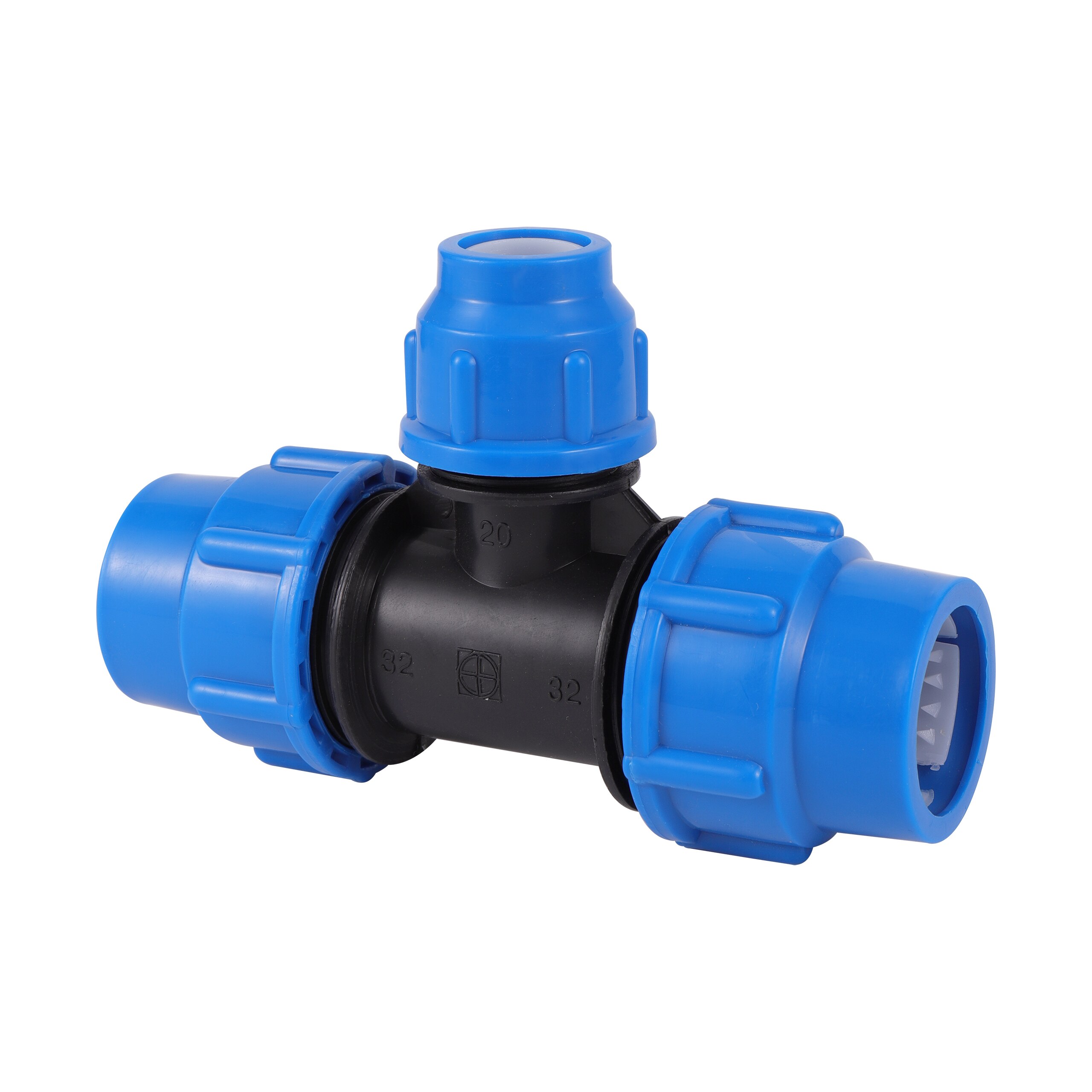 3-Way PE Pipe Reducing Connector 20/25/32/40/50mm PVC PE Pipe Quick Connector Farm Cultivated Field Watering Pipe Coupling Tee