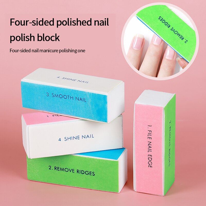 2 Stk/partij Nail Art Schuren File Polish Buffer Blok Shiner Bestand 4 Sides Nail Art Polijstmachine Manicure Nagelvijl Voor nail Art Gereedschap