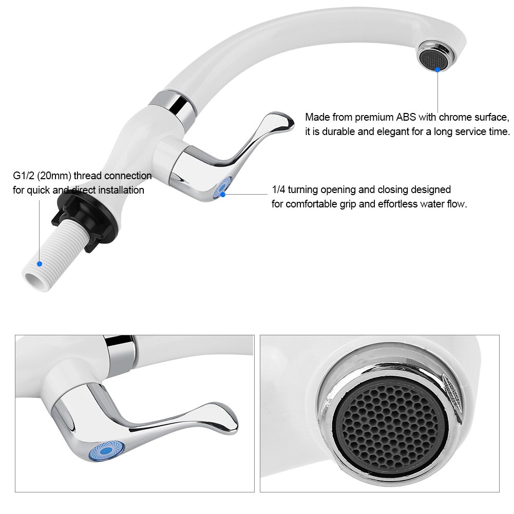 G1/2 ABS Plastic Single Cold Faucet Water Tap Kitchen Sink Faucet Bathroom Basin Accessories