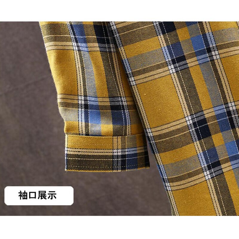 shirt Business casual autumn long sleeve men shirts brand plaid men Plus Size chemise homme