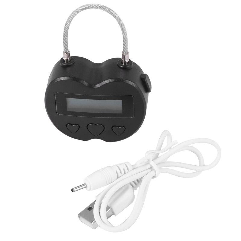 4X inteligentny zamek czasowy wyświetlacz LCD zamek czasowy wielofunkcyjny podróży regulator czasowy elektroniczny, USB akumulator tymczasowe zegar kłódka