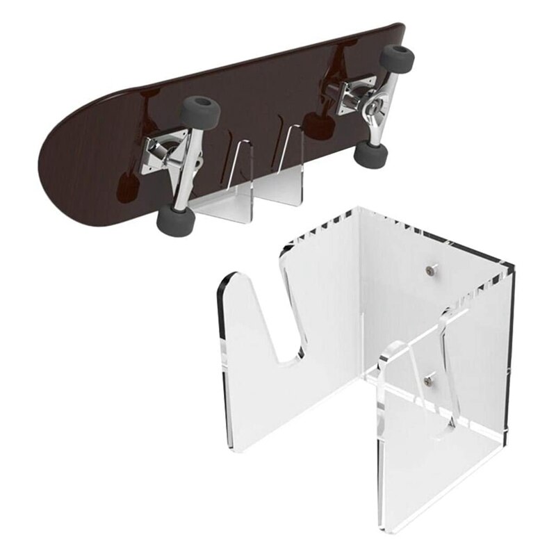 Clear Skateboard Wall Hanging Brackets Easy Installation Works Wall Hanger for Storing Your All Skateboards