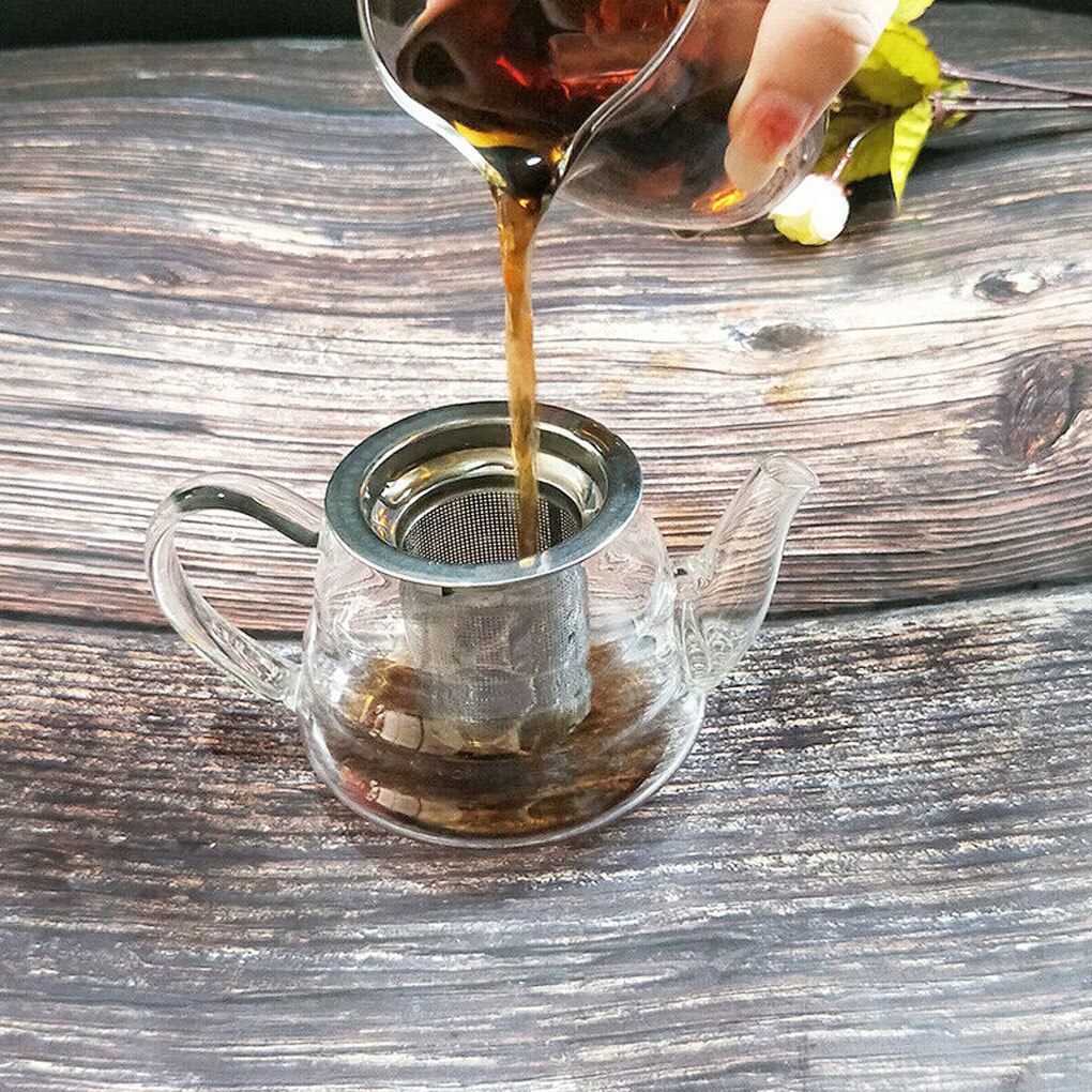 Tea Infuser with Lid Stainless Steel Teapot Kettle Loose Leaf Fine Mesh Strainer Tea Filter