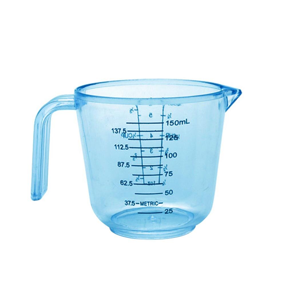 Fenkicyen Plastic Measuring Cups Multi Measurement Baking Cooking Tool Liquid Measure Jug Container Kitchen Jugs Accessories: blue / 300ml  transparent
