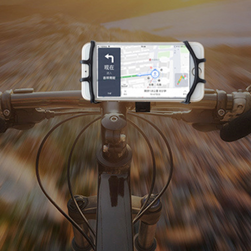 Soporte para teléfono móvil de silicona para motocicleta, soporte para teléfono de 360 grados, soporte para bicicleta y motocicleta, soporte de Clip anticaída, accesorios para motocicleta