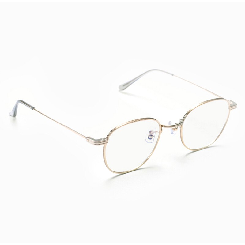 Okulary przeciwsłoneczne GM damskie oprawki robić okularów delikatne planety Blu okulary dla osób z krótkowzrocznością mężczyźni metalowa ramka okulary robić czytania okulary z bezbarwnymi szkłami: Złota