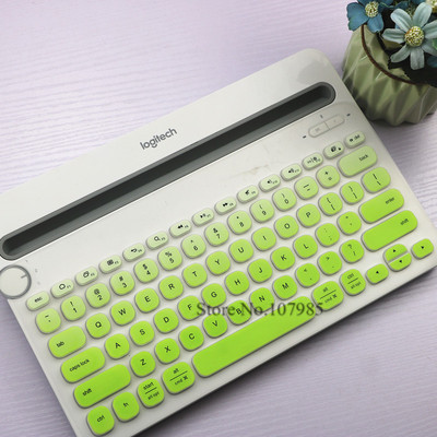 Tastatur Abdeckung Schutz Für Logitech K480 Bluetooth Multi-Gerät Tastatur Silikon Staubdicht kabellos Schreibtisch Staub haut Film: GradientGreen