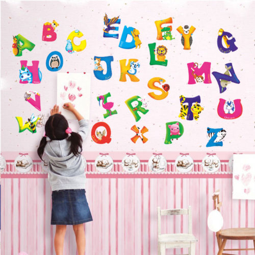 A-Z Alphabet Letters Animals Mural Wall Sticker fo... – Grandado