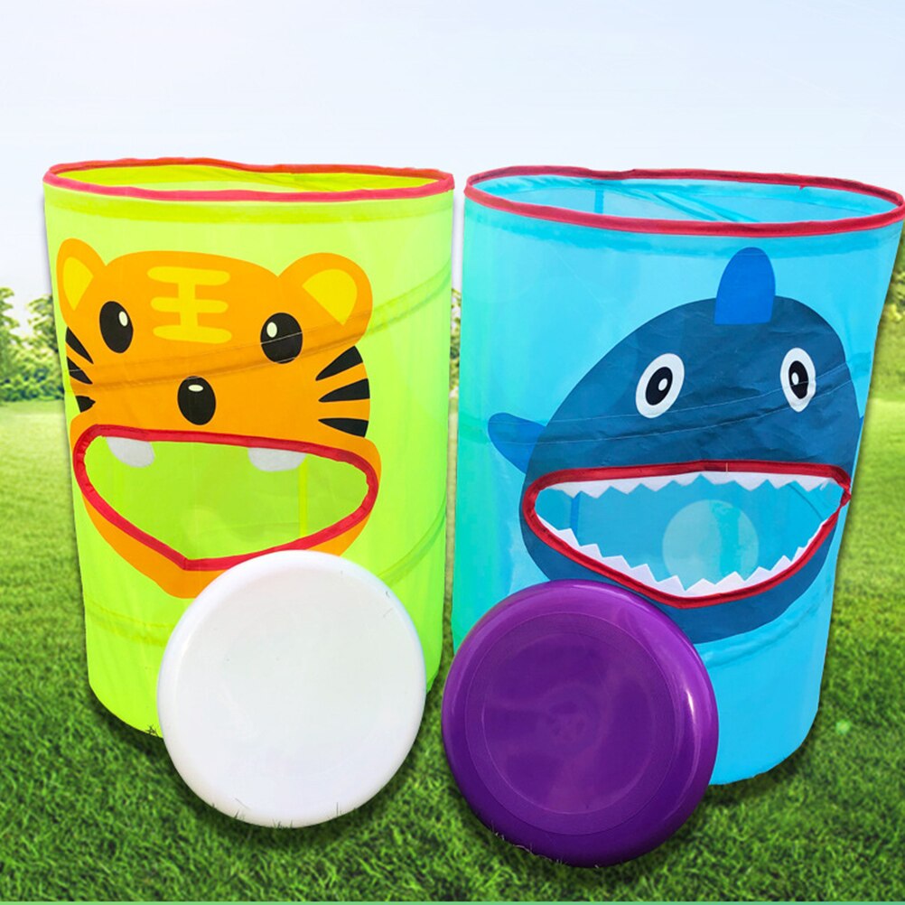 4PCS in 2 Set Target Cans Foldable Educational Playthings Flying Plate Game for Outdoor Children Beach