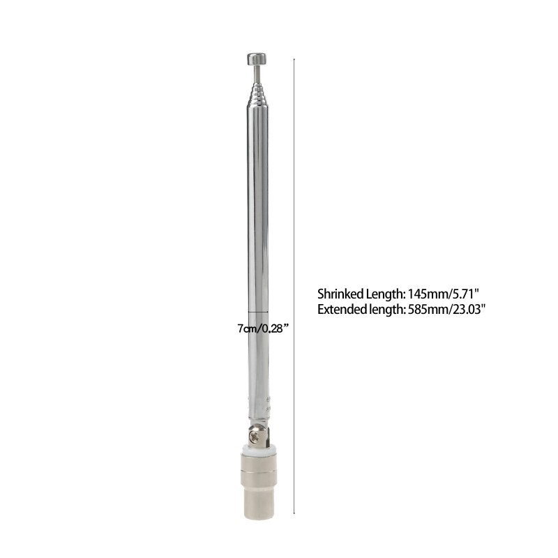 Telescopic Aerial Antenna Universal 7 Section TV Radio HDTV Antenna Receiver Telescopic Aerial Antenna Replacement