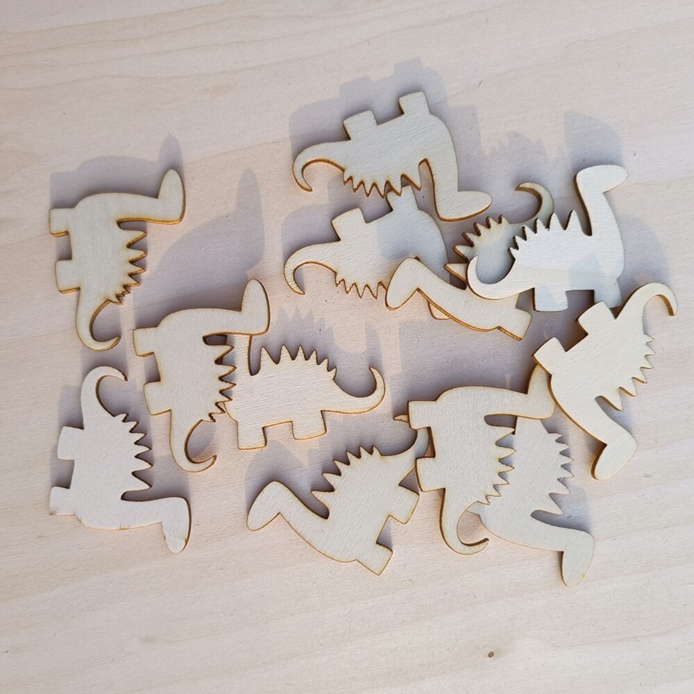 20pcs Cute Dinosaur Shape wood Craft Blank Wooden Embellishment dino wood chips