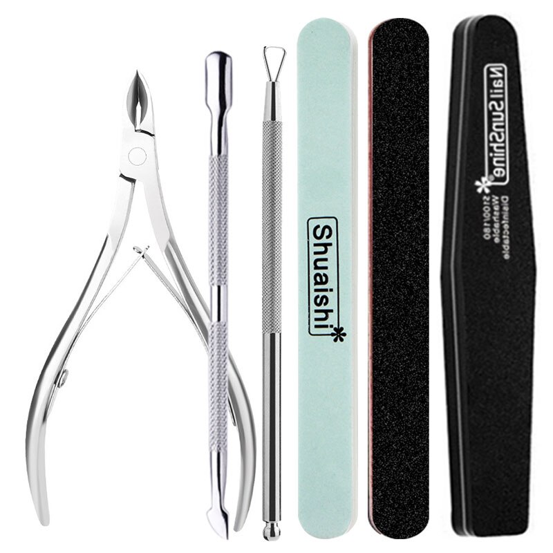 Manicure Set Polishing Strip Nail File Stainless Steel Dead Skin Scissor Dead Skin Fork Manicure Remover Exfoliating Tools Set