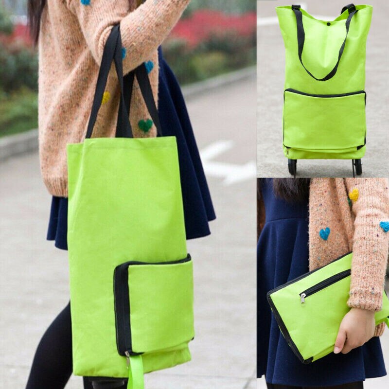 Draagbare Boodschappentassen Opvouwbare Trolley Tas Met Wielen Draagbare Opvouwbare Wielen Boodschappentas Winkelwagen