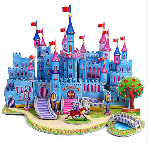 3D Puzzle DIY Puzzle giocattolo Del Bambino Del Capretto apprendimento Precoce Castello Costruzione modello regalo Bambini Case Di Puzzle Learning Education Puzz: Puzzle 7