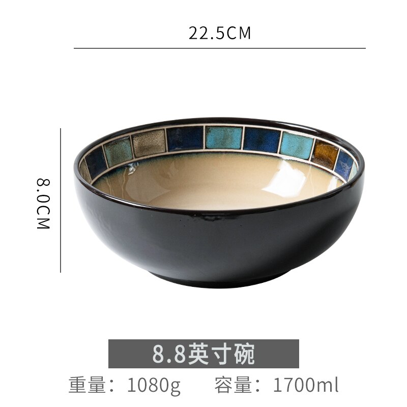 Japanese-style Bowl and Plate Combination Ceramic Tableware Sets Noodle Soup Bowl Western Food Steak Dish Dinner Plates