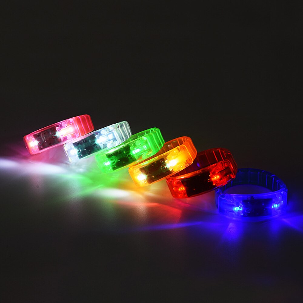 20 piezas Rave Control de voz pulseras Led luminosa pulsera brillante juguetes para los niños Festival suministros para