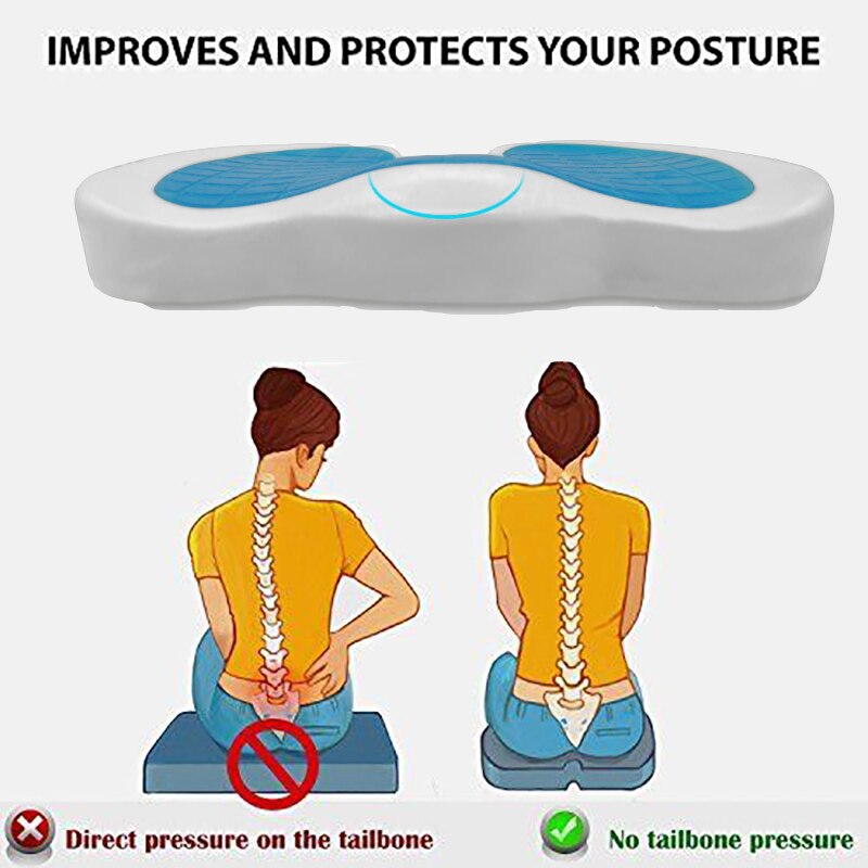 Sitting Cushion Gel Pillow Flex Sitter Flex Back Support Sit U-shape memory cotton gel seat cushion Posture