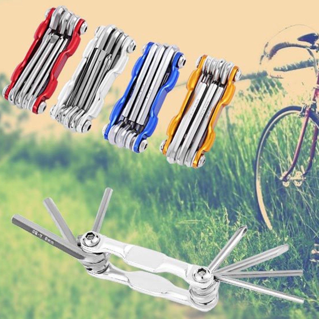7 in 1 Bike Tools Sets Mountain Bike Cycling Multi Repair Tool Kit Pin Key Carbon steel Pin Wrench For Riders