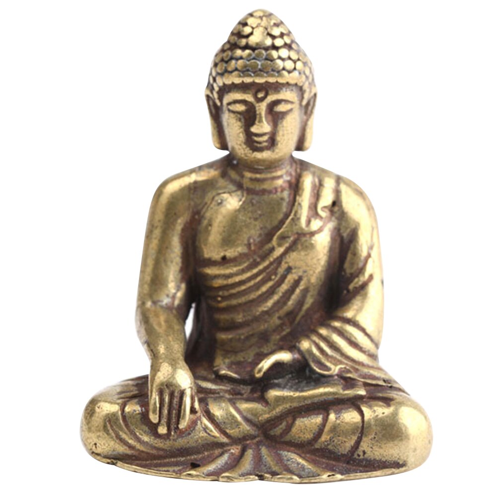 Käsityö meditoiva istuva hahmo veistos kodin sisustuspöytä buddha patsas vuosikerta messinki artware toimisto onnen temppeli