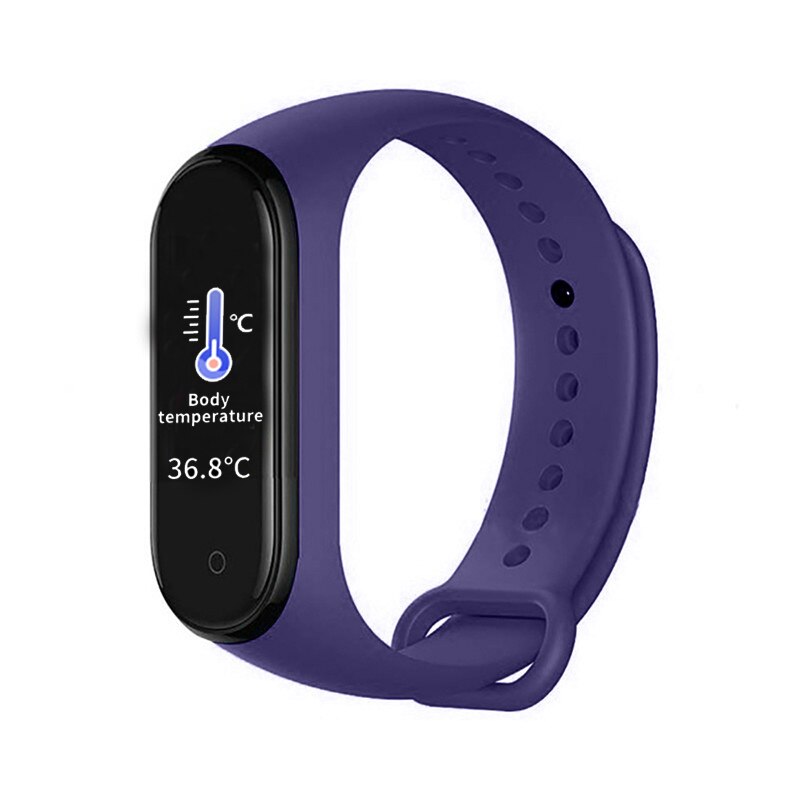 M4 versione di Aggiornamento Del Corpo Termometro Braccialetto M4 Misura Pro Salute Intelligente Banda M5 Bluetooth di Chiamata/Musica di Fitness Tracker Orologio: M4 Pro Purple