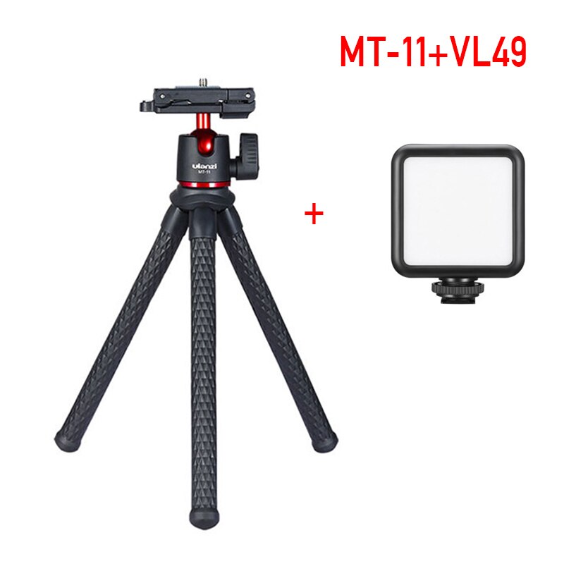 Ulanzi MT-11 elastyczny statyw trójnożny do DSLR Smartphone 2 w 1 statyw przedłużyć 1/4 ''śruba do Magic Arm światło Led do kamery: MT-11 VL49