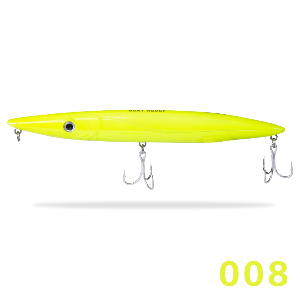 Hunthouse Espetron leurre walk dog pencil lure 195mm 44g long cast pencil stickbait fishing leerfish and bluefish topwater lures: 008