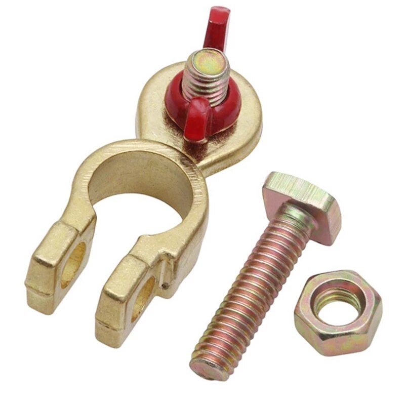 2 Pcs Copper Battery Terminal Connector Car Top Post Battery Terminals Quick Release Wire Cable Clamp Disconnect Cutoff Switch