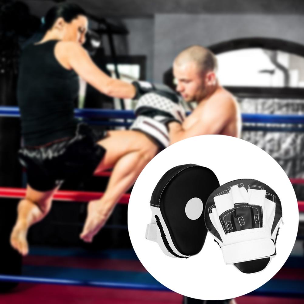 1 par pu læder træningsudstyr slag sparkepuder taekwondo håndmål buet mål mma boksning buet slagpude